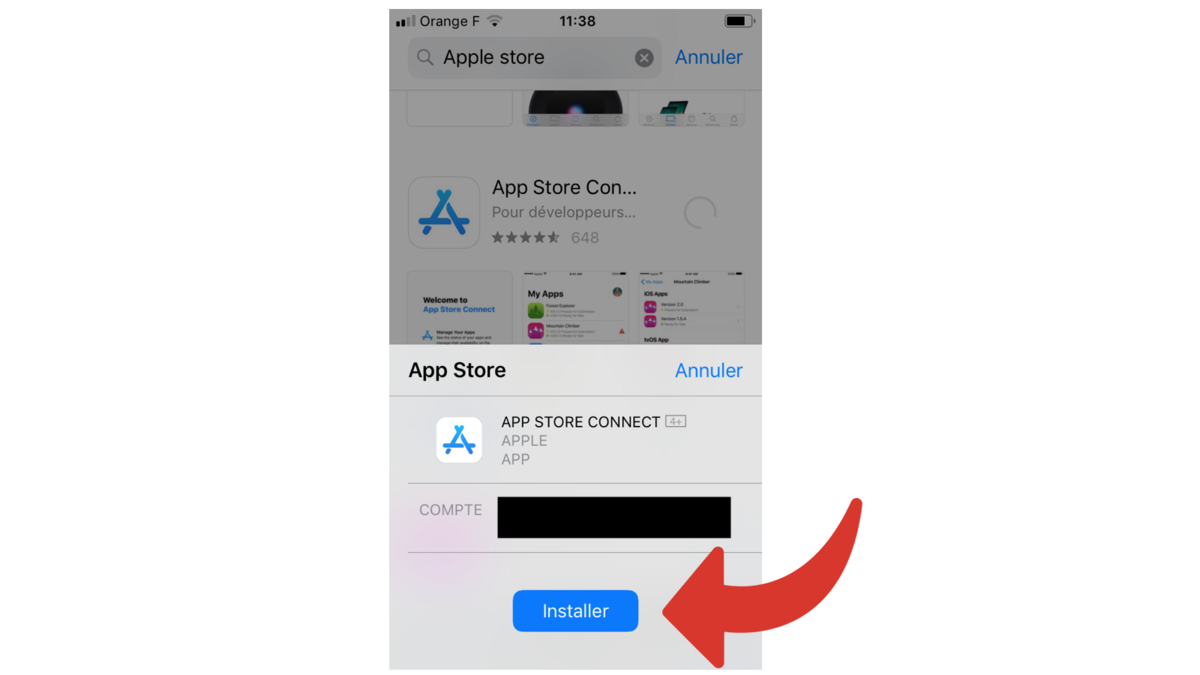 Installer l'App iPhone