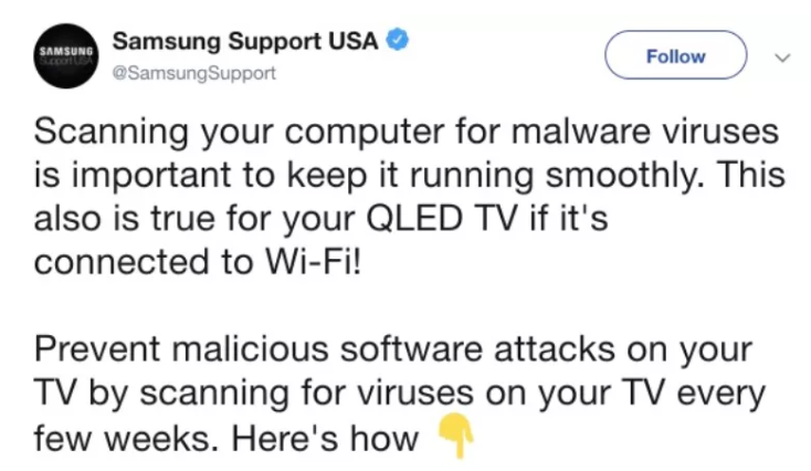 samsung smart tv tweet