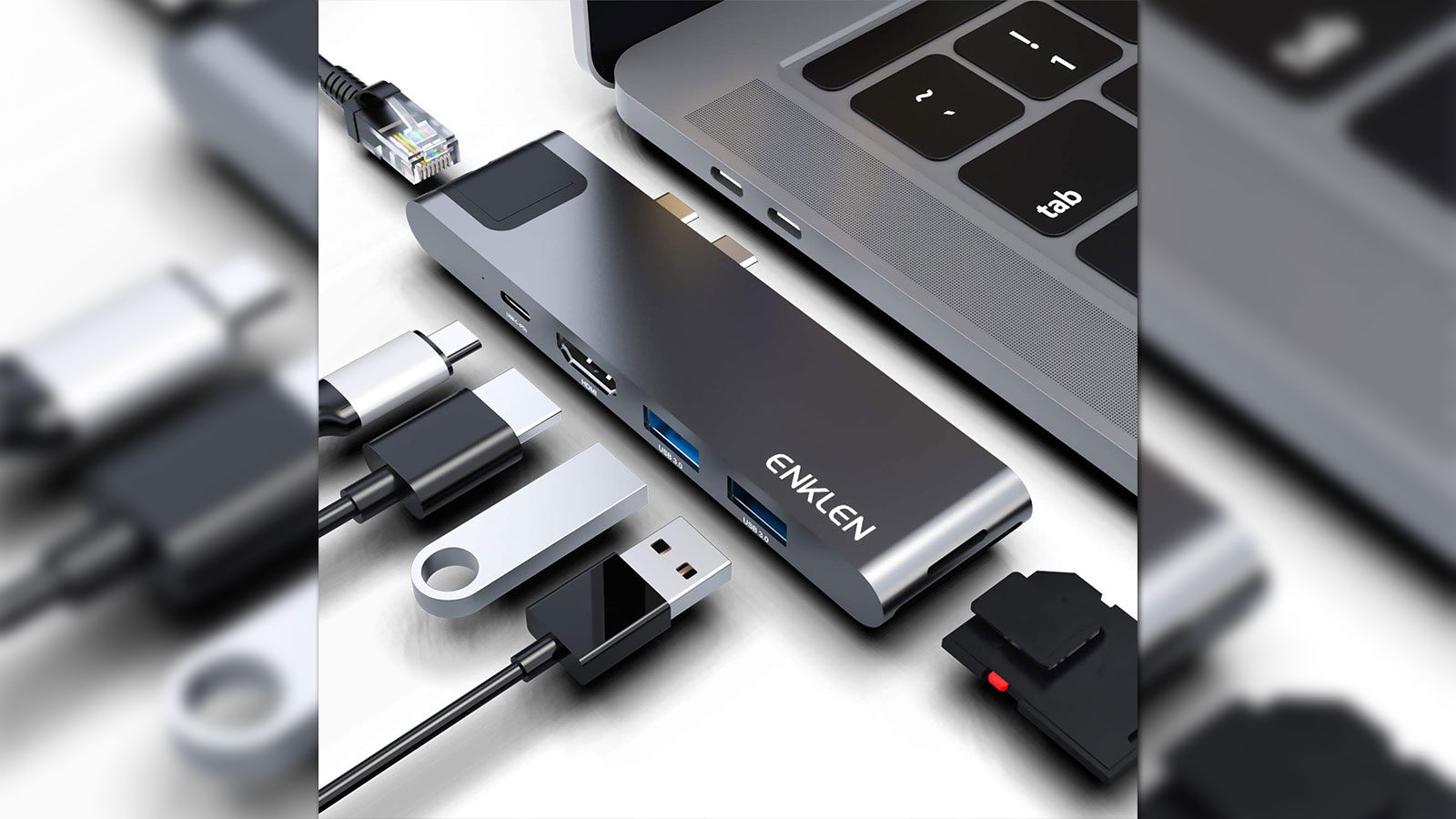 TSUPY HUB USB 3.0 5 EN 1 ADAPTATEUR, AVEC LECTEUR DE CARTE SD ET MICRO