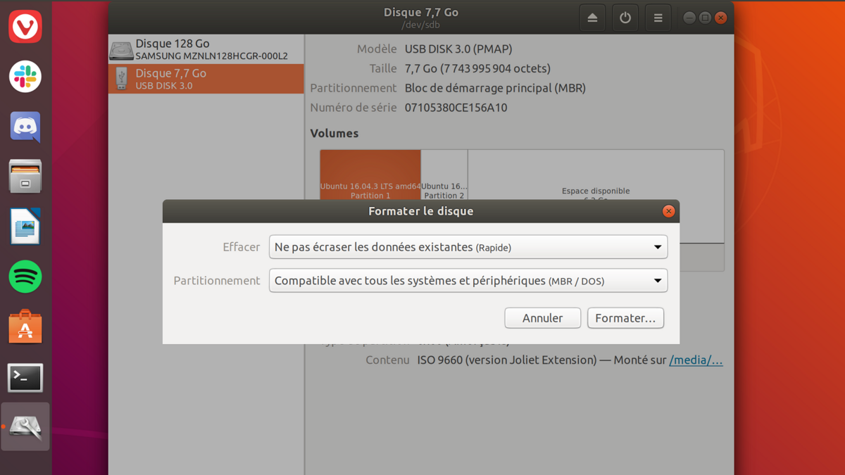 Formatage USB Ubuntu 8