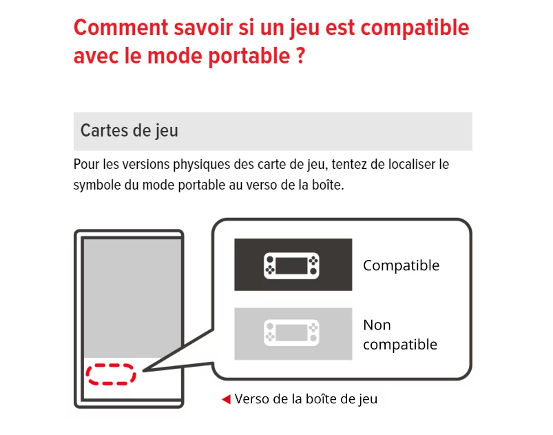 Comment savoir si un jeu Switch est compatible avec la Nintendo Switch Lite  ?