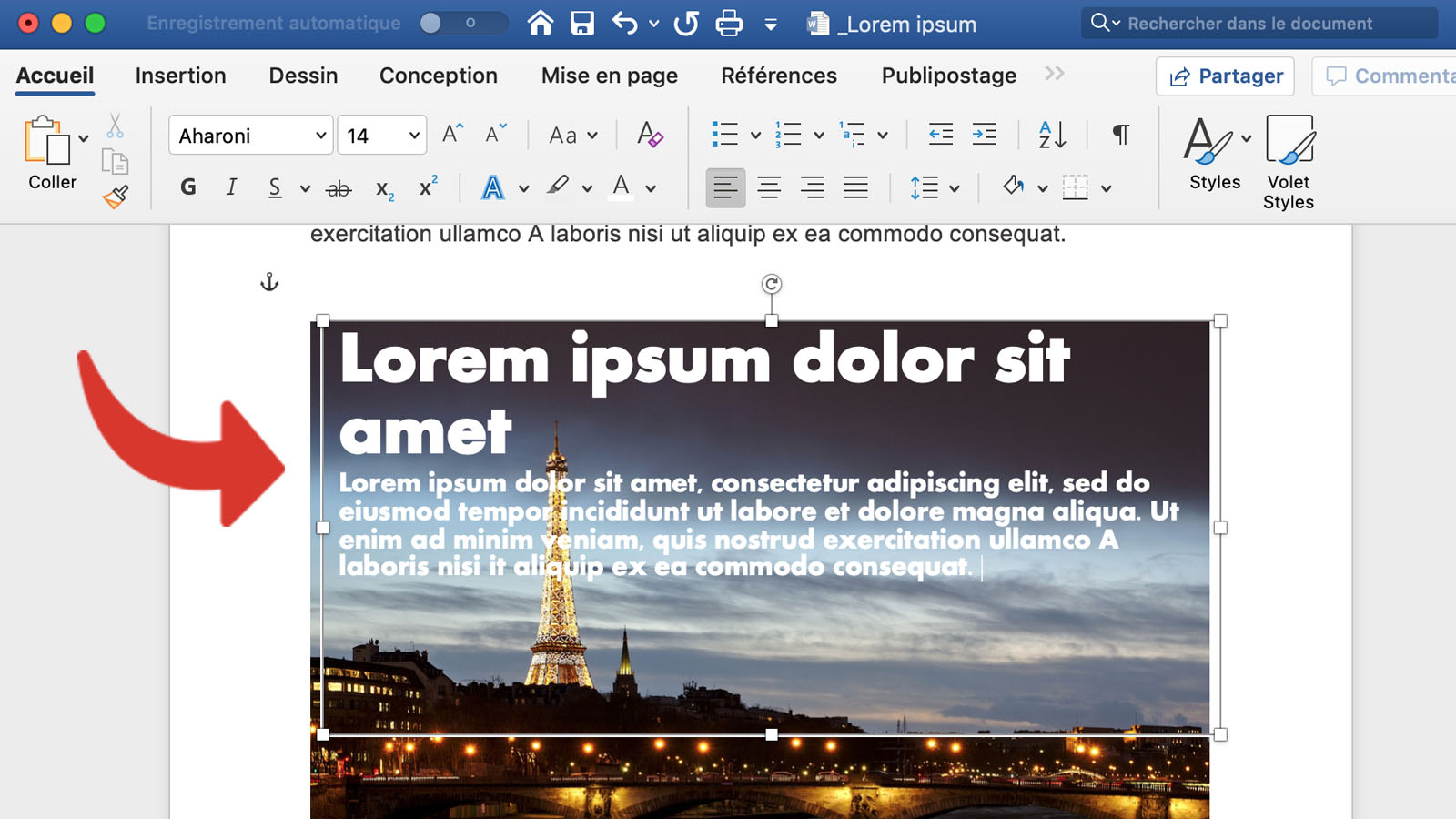 Comment écrire Dans Une Image Sur Word