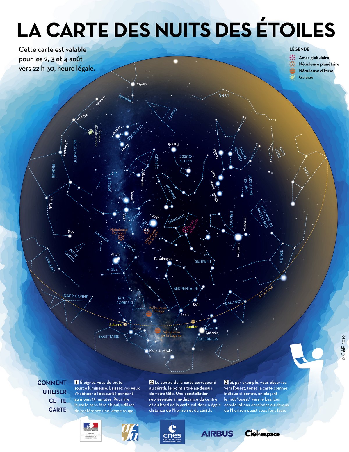 La carte des nuits des étoiles 2019