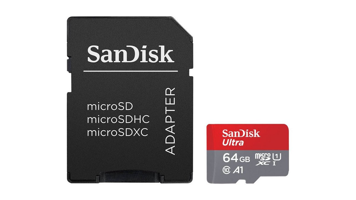 Carte memoire microSDXC SanDisk Ultra 64 Go adaptateur SD.jpg
