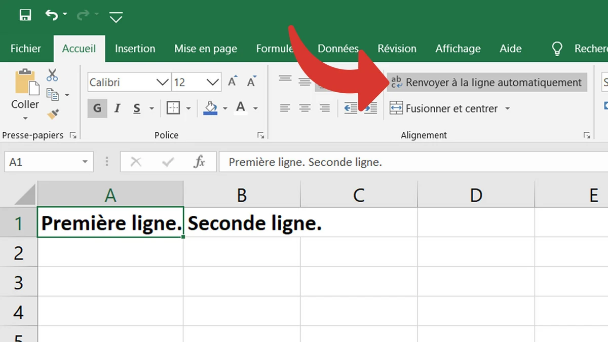Comment Faire Un Retour A La Ligne Dans Une Cellule Sur Excel