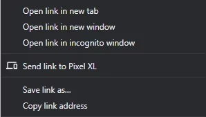 Google Chrome partage URL