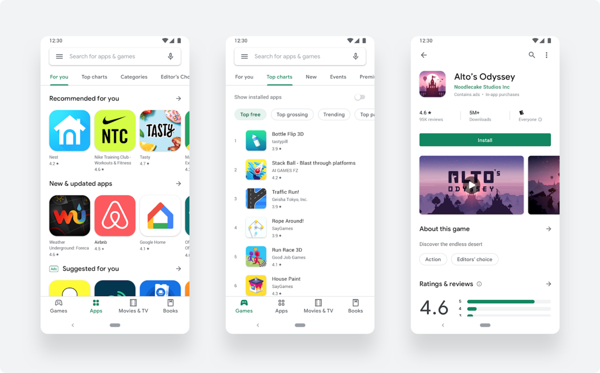 Google Play Store Material Design