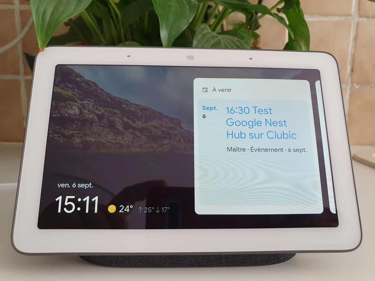 Google Nest Hub - Affichage informations