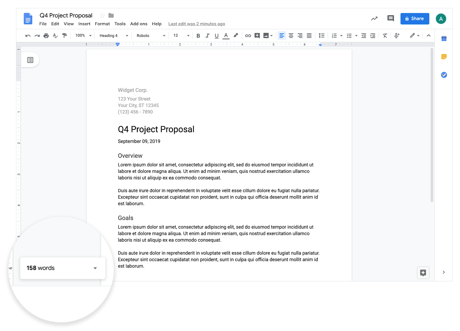 Google Docs intègre désormais un compteur de mots automatique