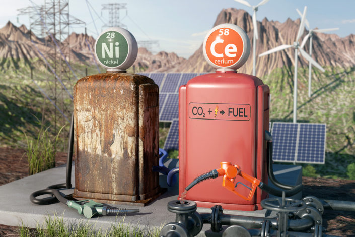 CO2 carburant oxyde de cérium