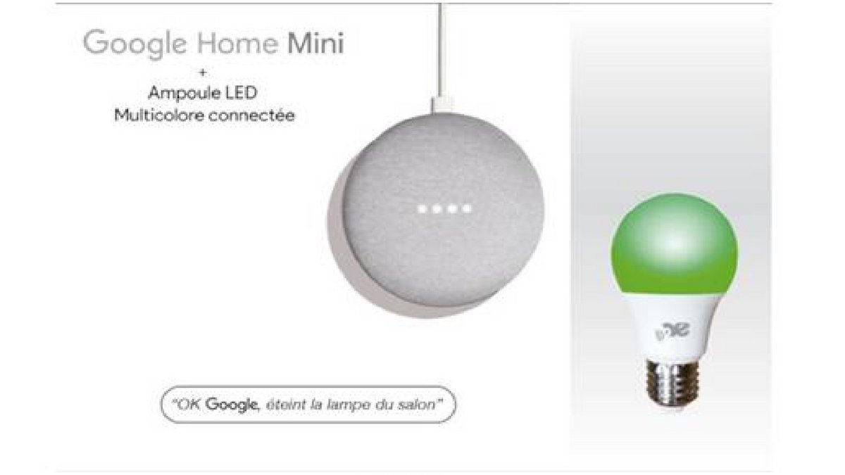 🔥 Enceinte intelligente Onearz Connect Pack Google Mini + ampoule ONEARZ à  59,99€