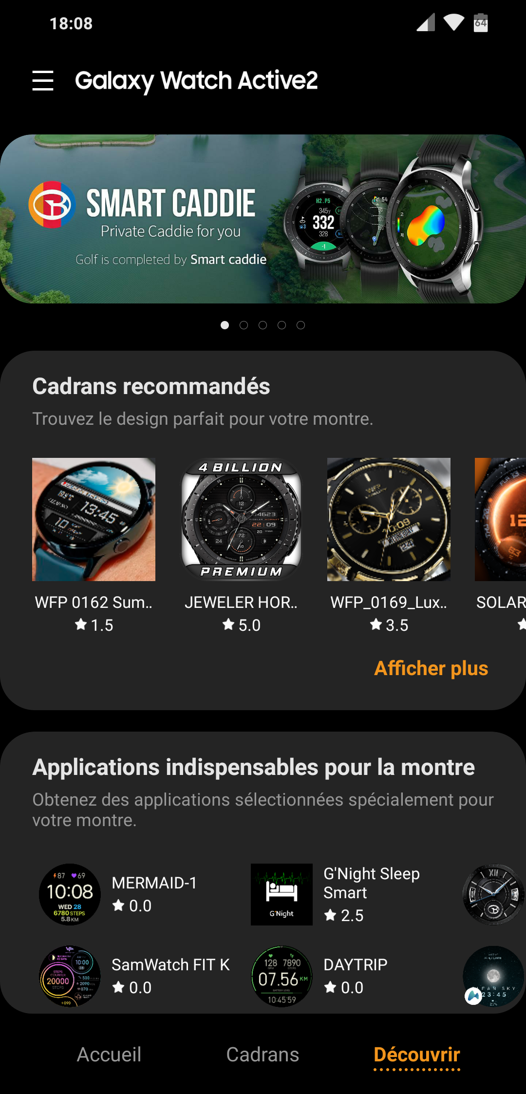 Galaxy Watch Active 2 - Magasin applications