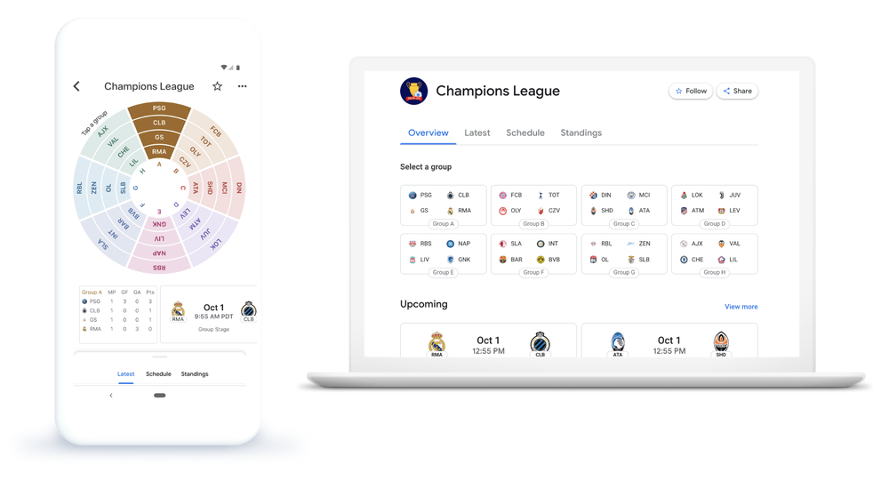 ligue des champions google