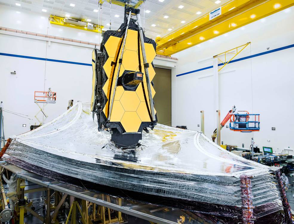 Voici à quoi ressemble le télescope JWST aujourd'hui (sans la salle blanche) © NASA / C. Gunn