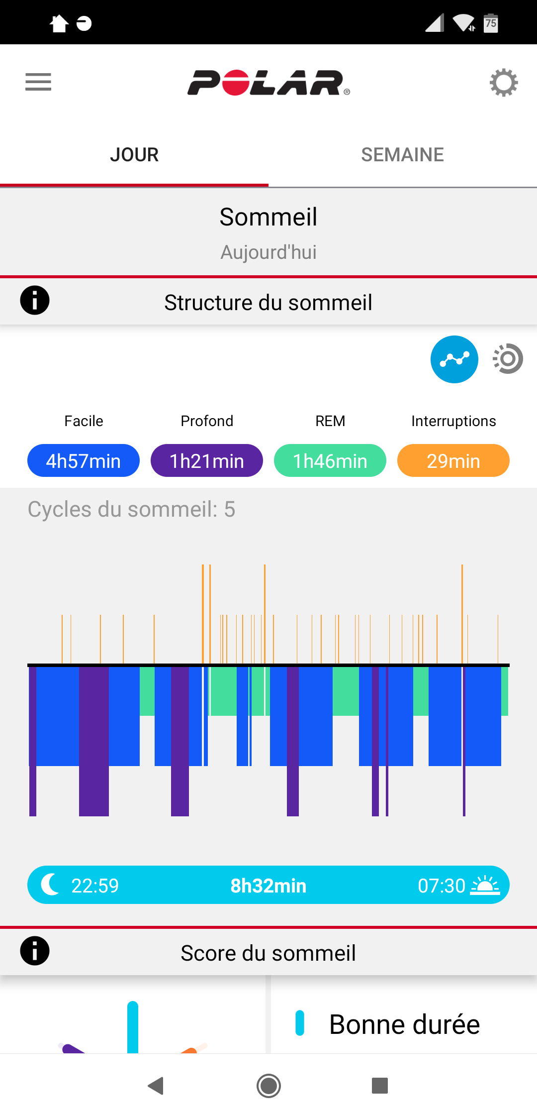 Polar Ignite - Sommeil