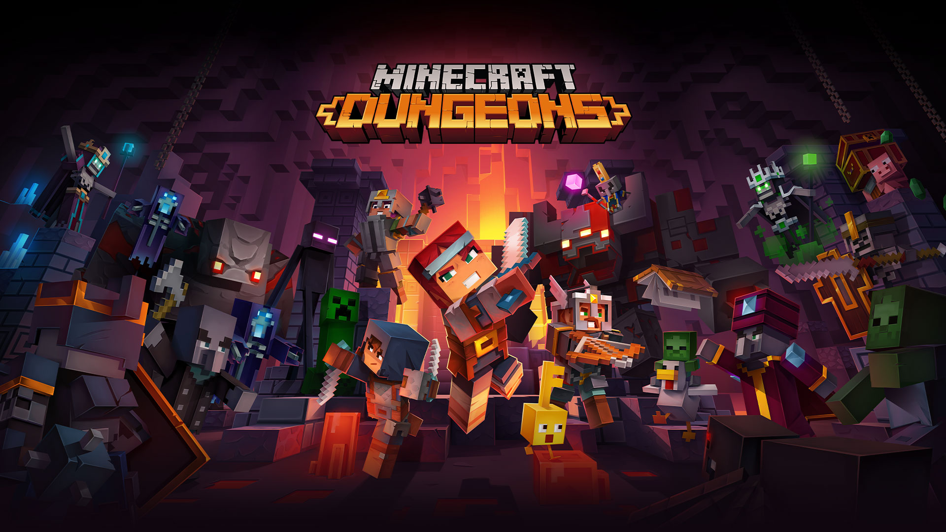 What is the title of this picture ? Minecraft Dungeons : notre preview à la Paris Games Week