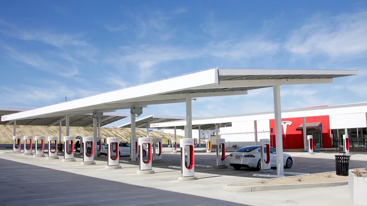 Tesla Superchargers © Sheila Fitzgerald / Shutterstock.com