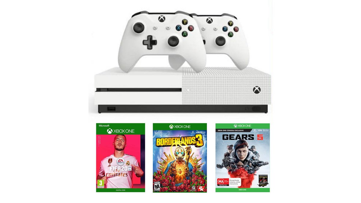 Pack Xbox One S avec 2 manettes + Gears 5 + Fifa 20 + Brorderlands 3