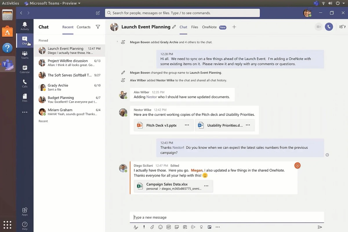 Microsoft Teams pour Linux © Microsoft