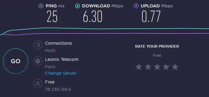 Speedtest VyprVPN_Sans vpn