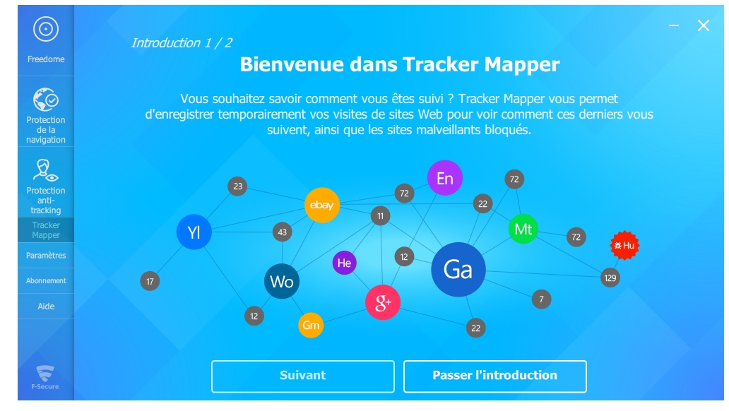 F-Secure Freedome VPN - tracker mapper