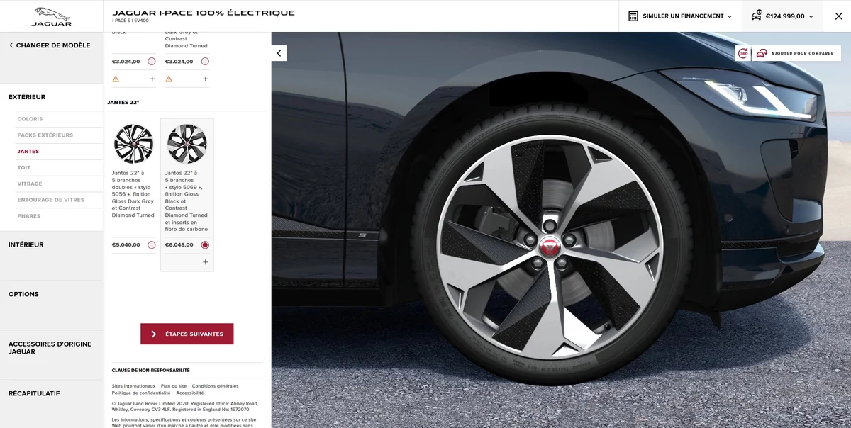 Configurateur en ligne Jaguar