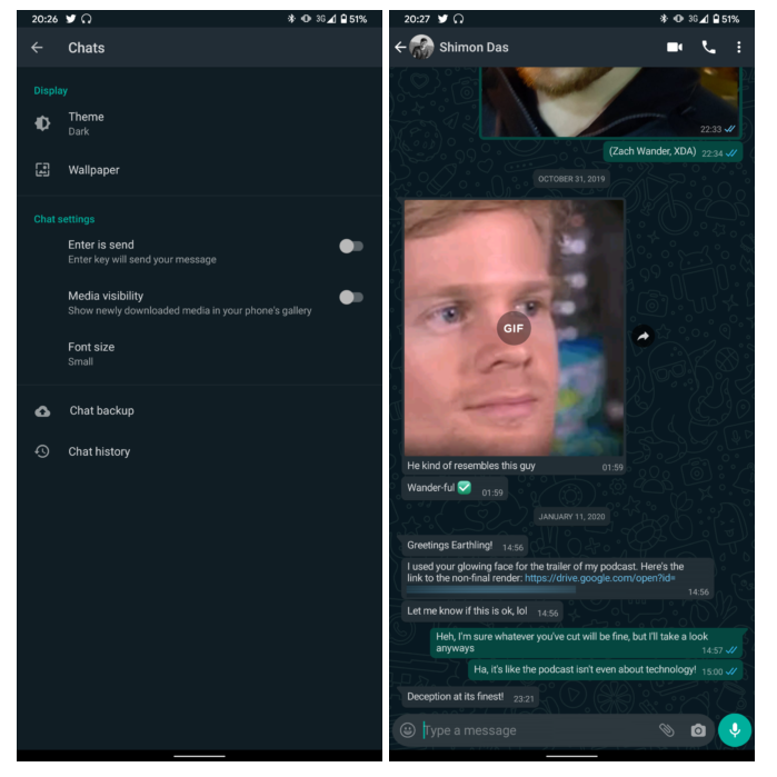 whatsapp dark theme