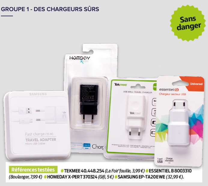 Dangerosité chargeurs smartphone