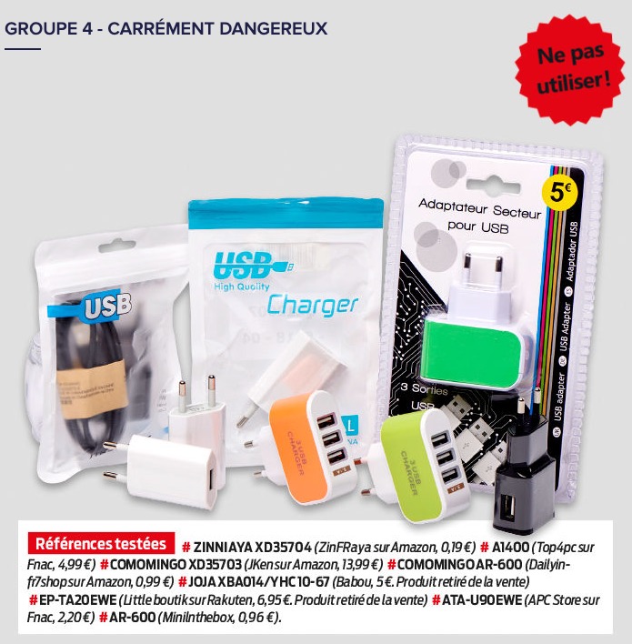 Dangerosité chargeurs smartphone