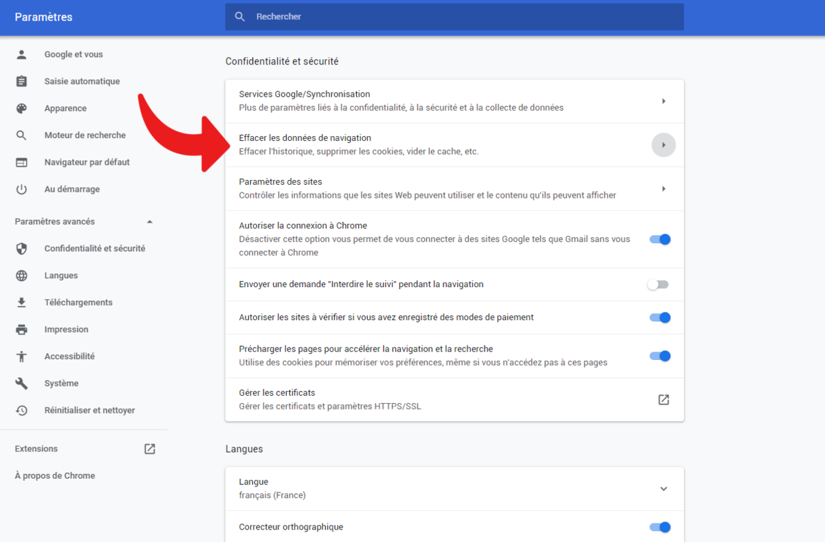 Suppression mots de passe Google Chrome © clubic.com