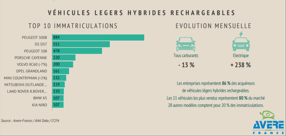 Immatriculations électriques janvier 2020