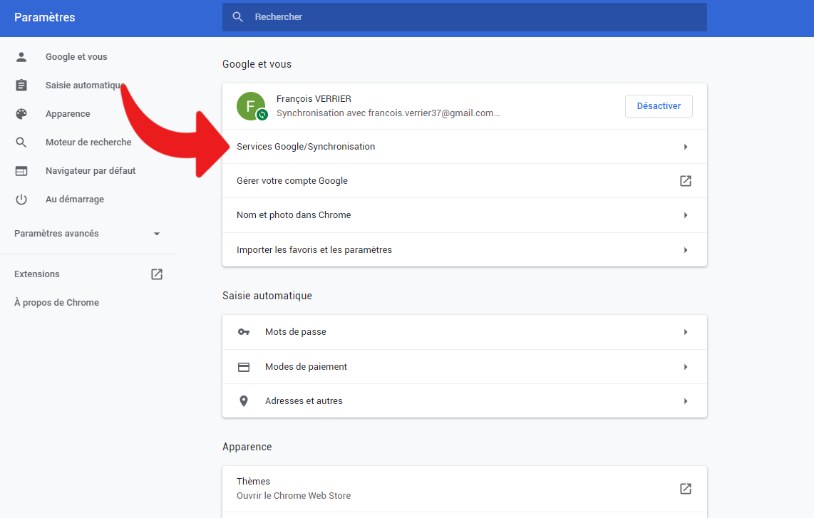 Comment synchroniser ses extensions Google Chrome à son compte Google