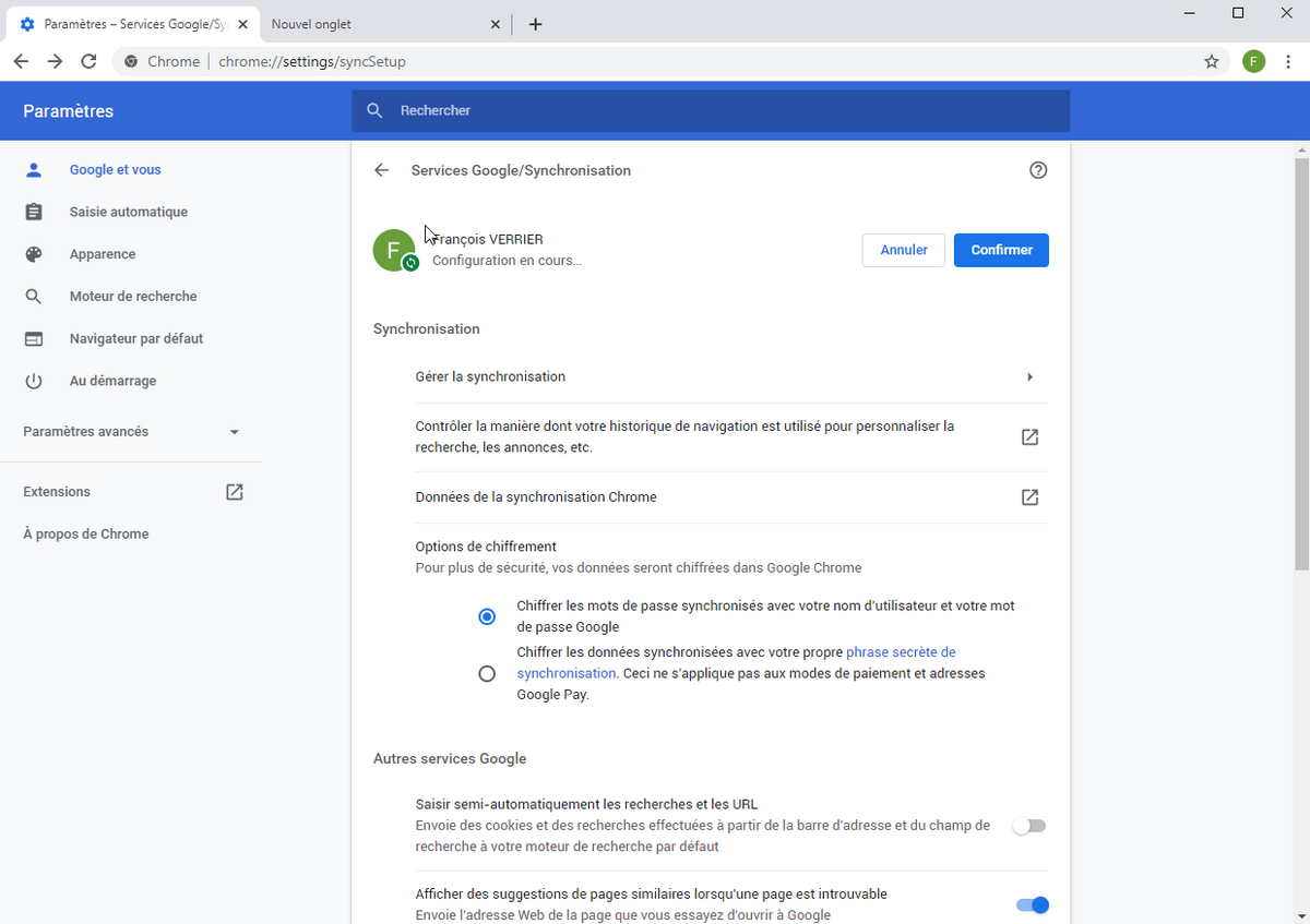 Chrome synchronisation © clubic.com
