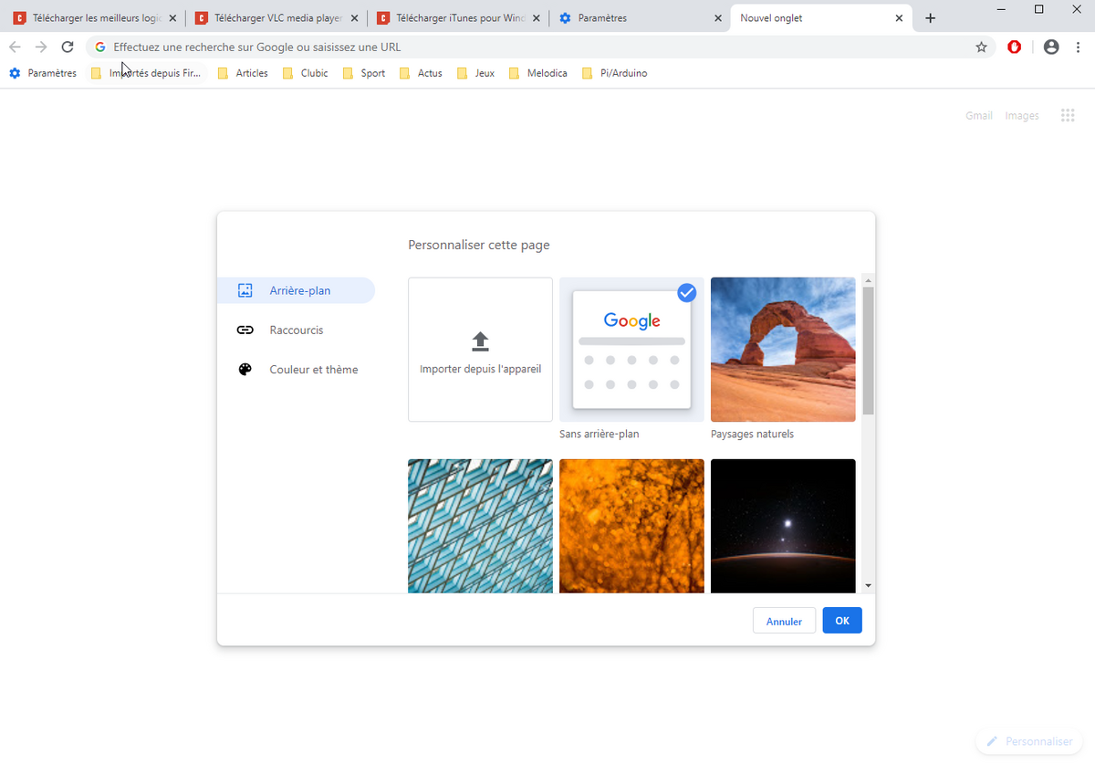 nouvel onglet chrome © clubic.com