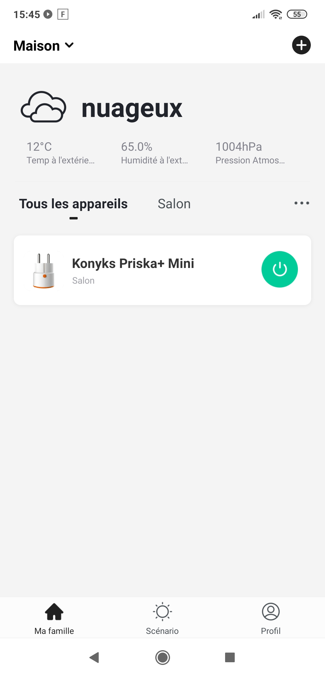 Konyks Priska+ Mini - Menu principal