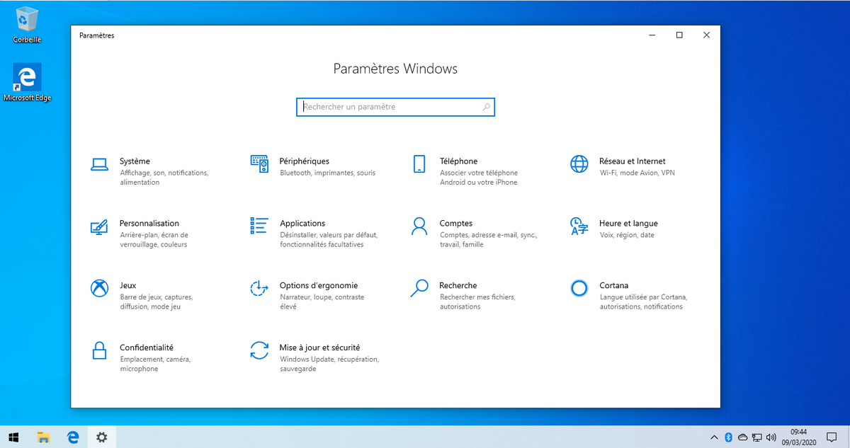 Paramètres Windows 10 © clubic.com
