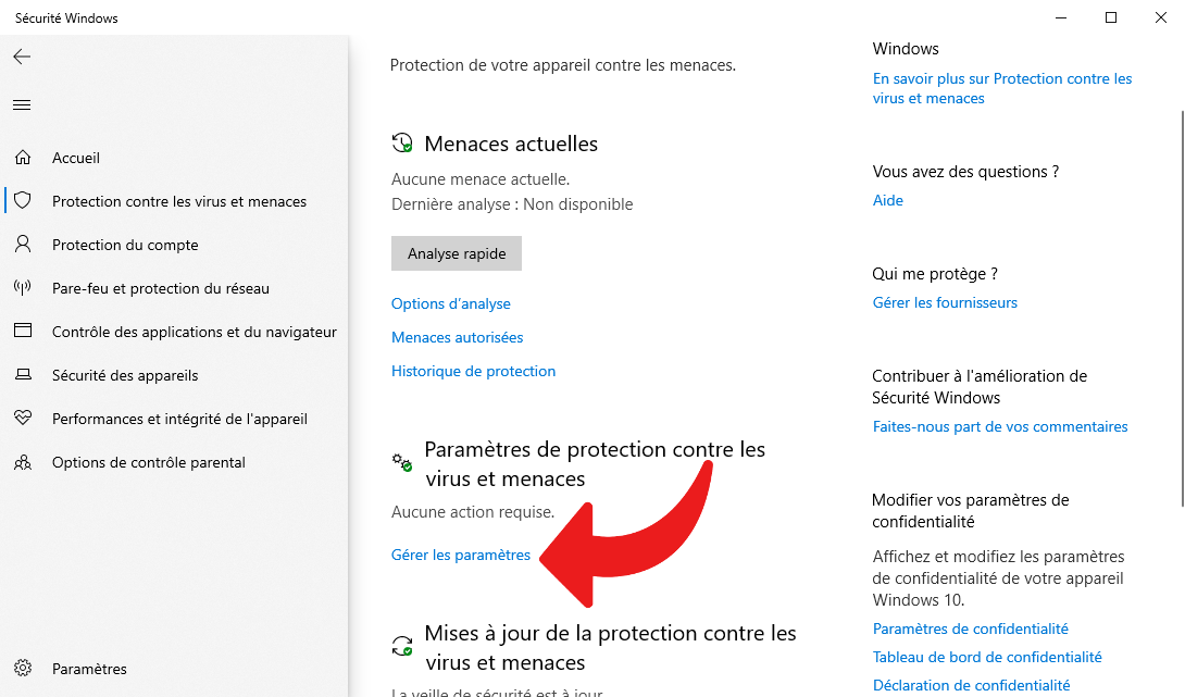 Defender Windows 10 © clubic.com
