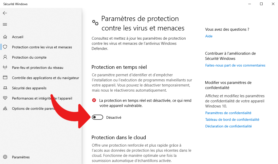 Désactiver Microsoft Defender de façon temporaire - 6