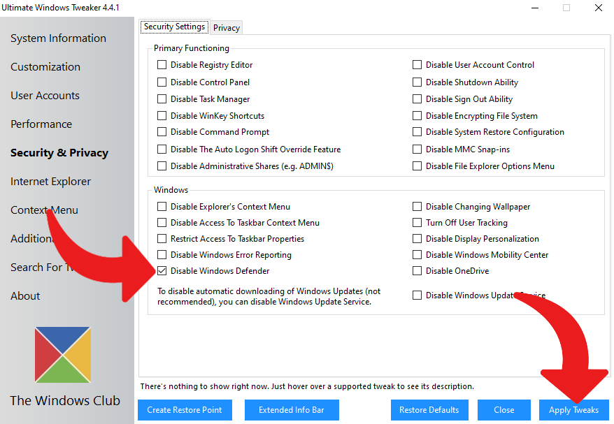 Supprimer definitivement windows defender windows 10