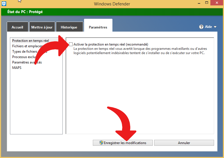 Désactiver Microsoft Defender définitivement - Windows 8 - 4