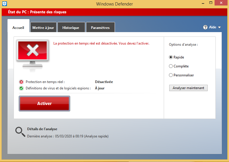 Windows 8 Defender © clubic.com