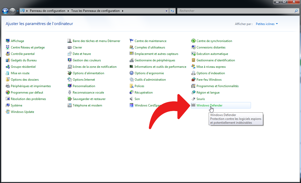 Windows 7 Defender © clubic.com