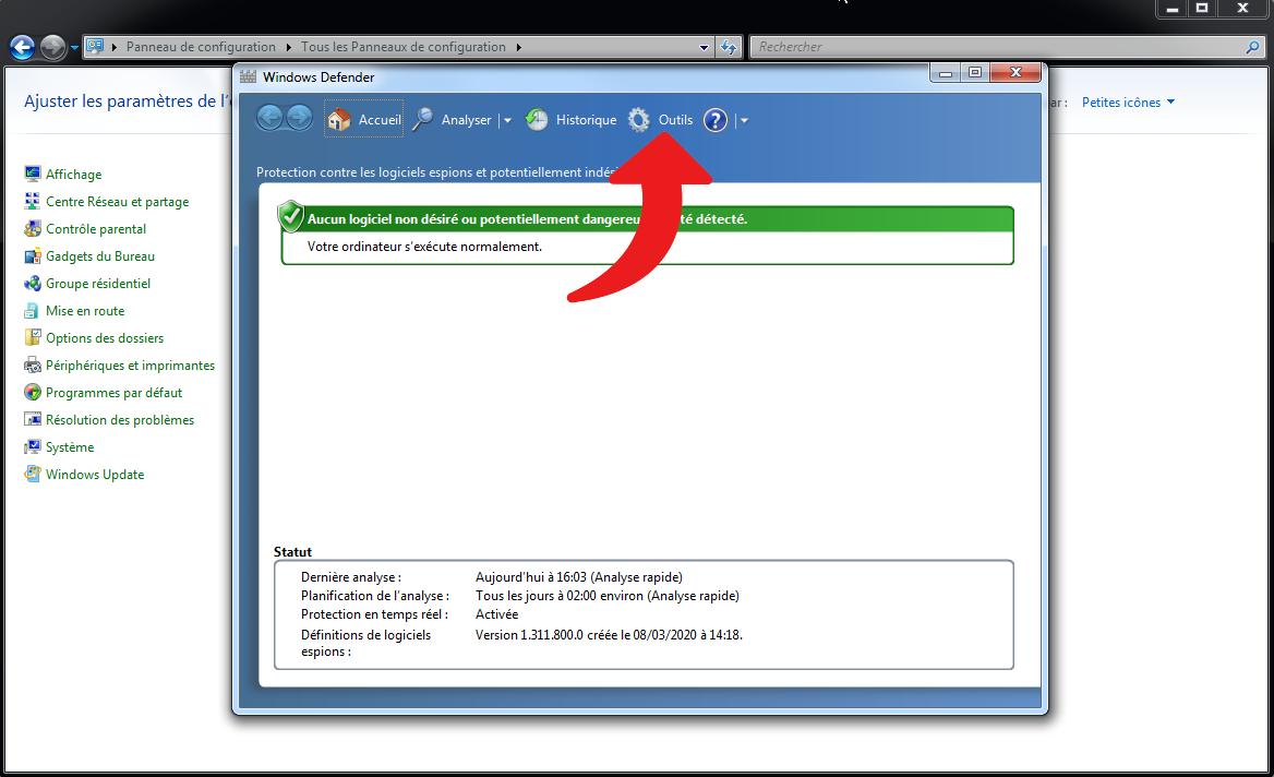 Windows 7 Defender © clubic.com