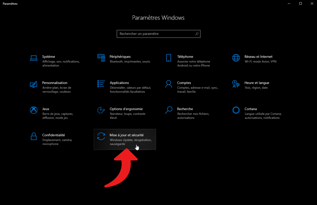 Paramètres Windows 10 © clubic.com