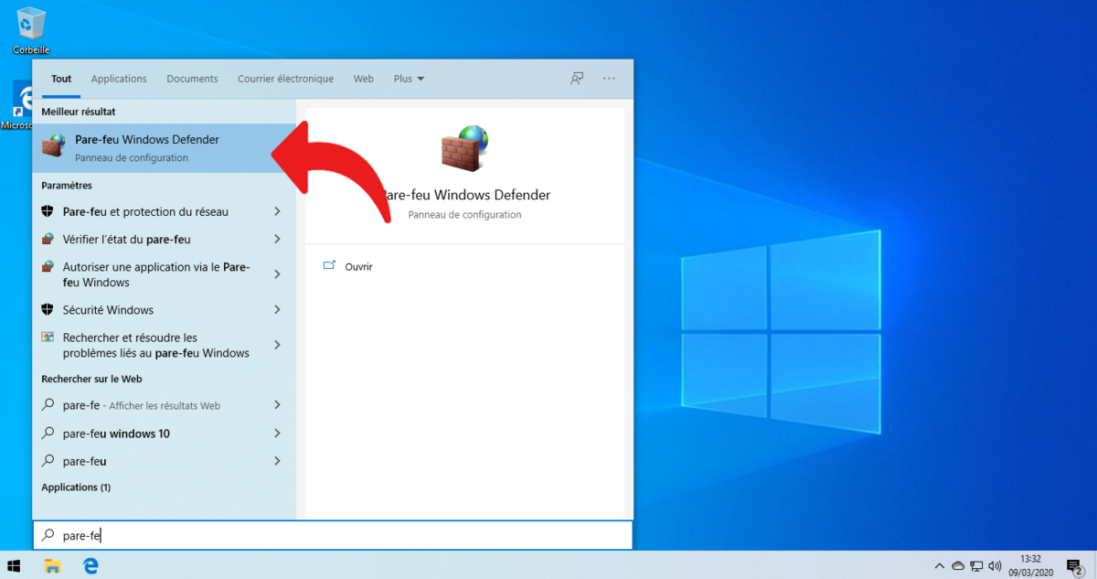 Pare feu Windows 10 © clubic.com