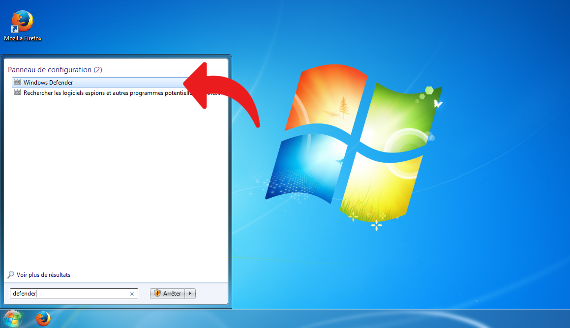 Accéder à Microsoft Defender sous Windows 7
