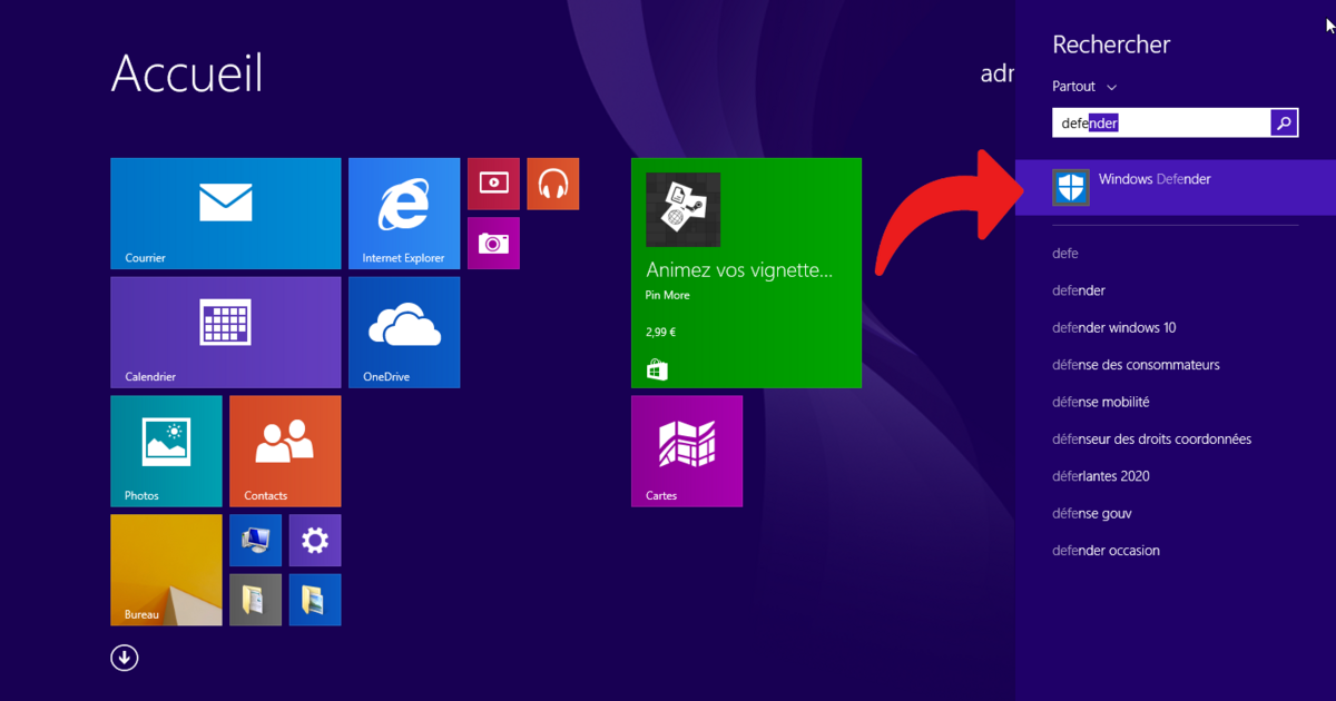 Defender Windows 8 © clubic.com