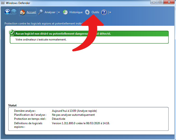 Windows 7 Defender © clubic.com