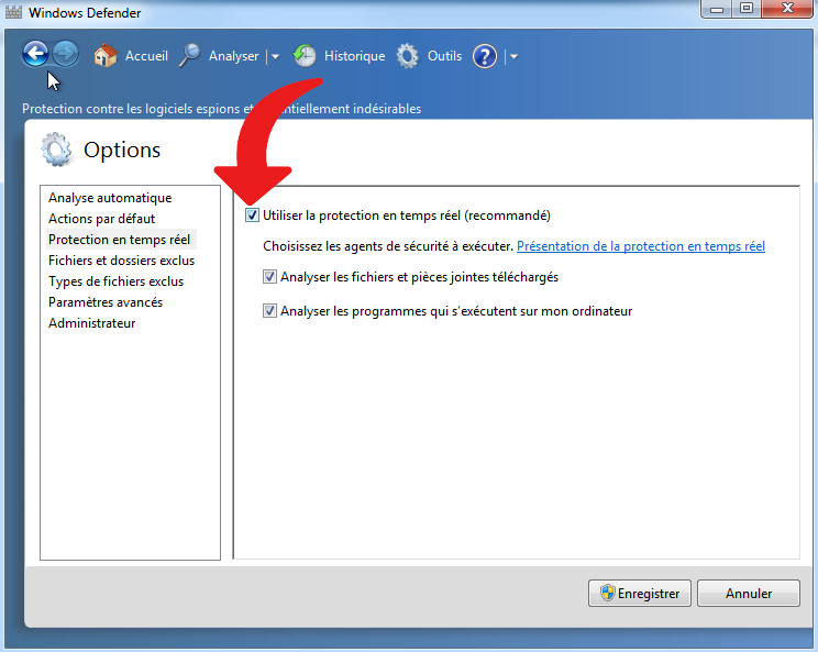 Activer Microsoft Defender - Windows 7 - 7