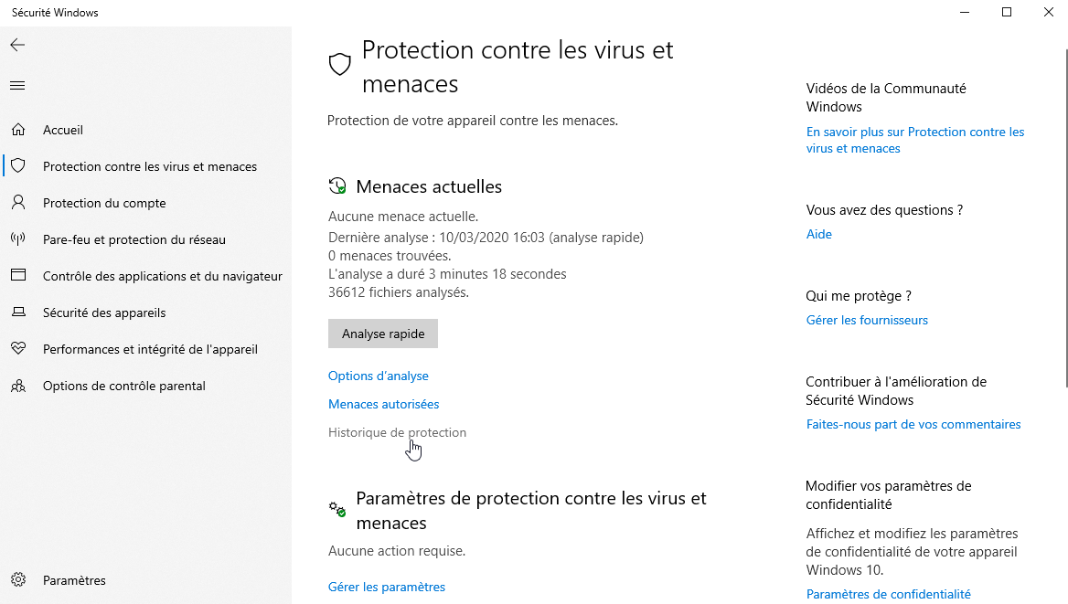 Gérer le pare-feu Windows Defender